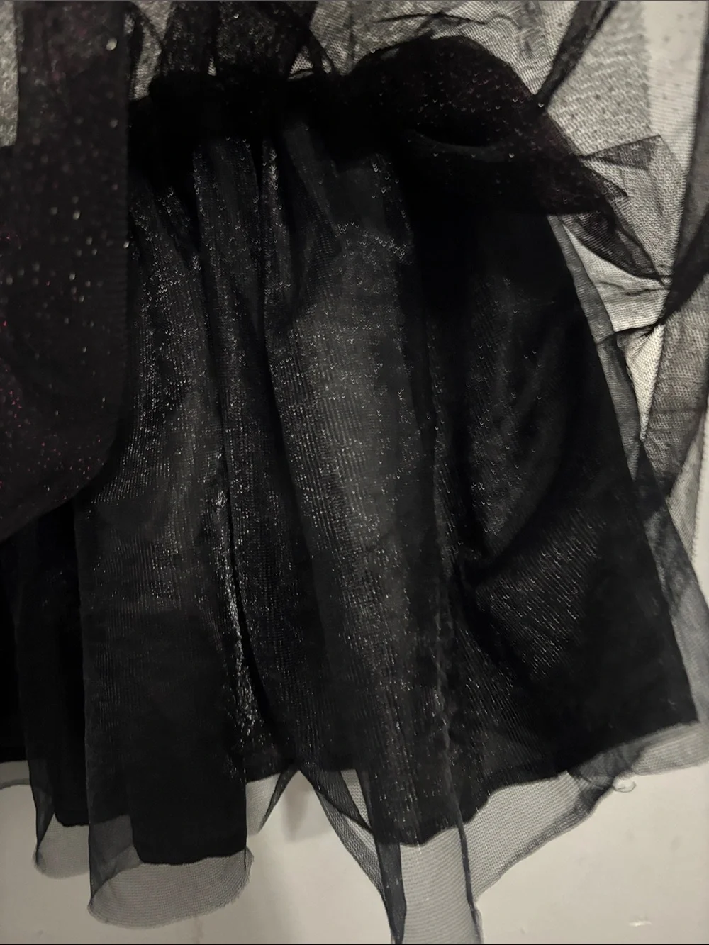 L.O.L. Surprise! Black Sparkle Tulle Hooded Costume Dress with Pink Hood